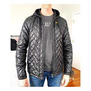Men's G-Star Raw Quilted Overshirt jacket, black nylon shell, size XL